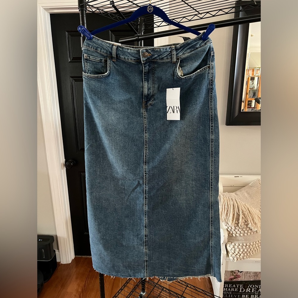Zara Stretch Denim Pencil Skirt XXL (6840/052) NWT
